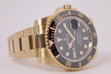 ROLEX NEW YELLOW GOLD SUBMARINER BLACK BOX & PAPERS 116618