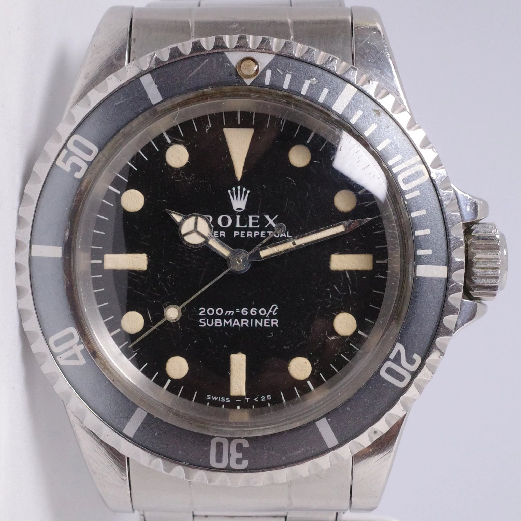 ROLEX 1969 VINTAGE SUBMARINER 5513 METERS FIRST GREY GHOST FADED