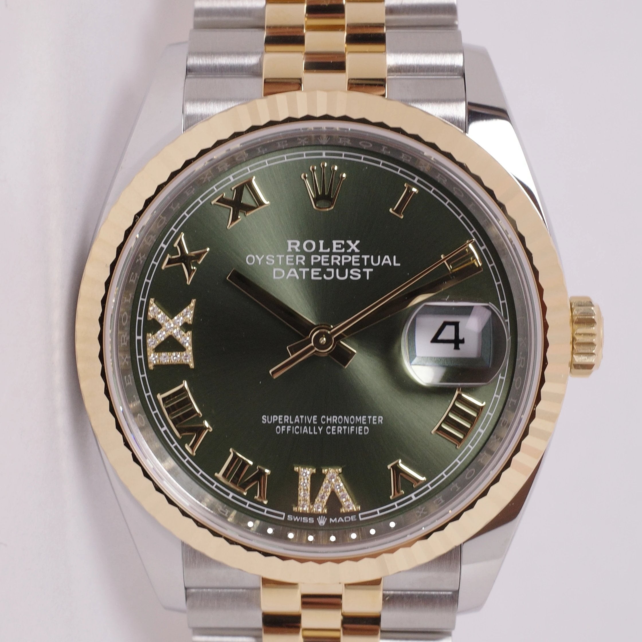 38325: Rolex Datejust 36, Ref. 126233, Green Diamond Dial, 2019 Full S –  Paul Duggan Fine Watches