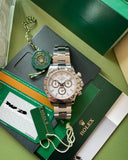 ROLEX STAINLESS STEEL DAYTONA COSMOGRAPH RARE WHITE APH DIAL MINT COMPLETE SET BOX PAPERS 116520