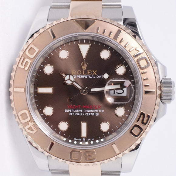 ROLEX 2019 TWO TONE EVEROSE & STEEL YACHTMASTER CHOCOLATE BROWN DIAL 126621 BOX & PAPERS