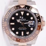 ROLEX NEW 2023 TWO TONE GMT MASTER II ROSE GOLD & STEEL ROOT BEER 126711 BOX & PAPERS