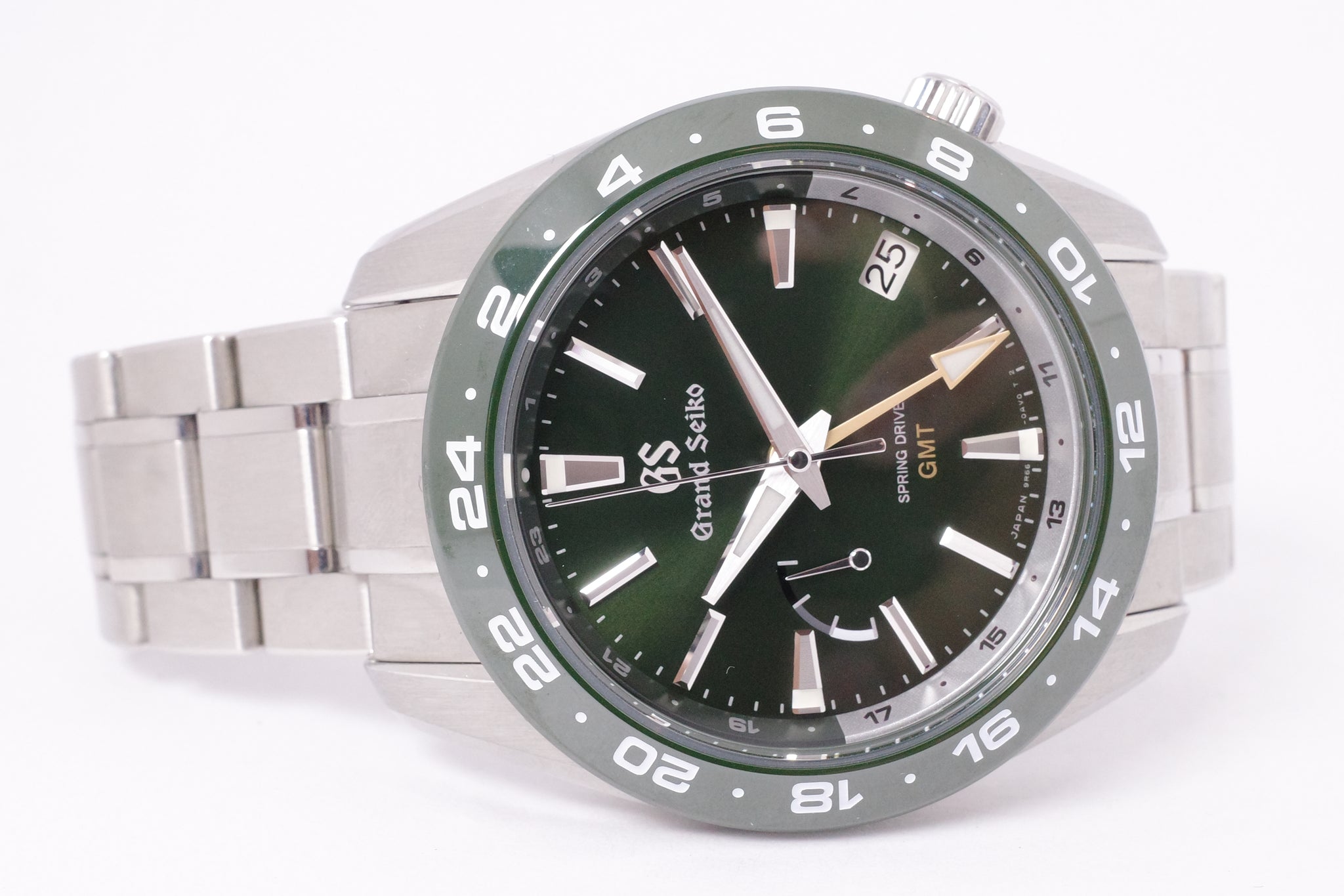 GRAND SEIKO SPRING DRIVE GMT BGE257 GREEN CERAMIC BEZEL – Honolulu