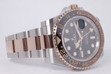 ROLEX 2018 TWO TONE GMT MASTER II ROSE GOLD & STEEL ROOT BEER 126711 BOX & PAPERS