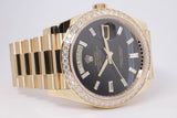 ROLEX NEW 2022 DAY DATE 40 ONYX BAGUETTE DIAMOND DIAL PAVE DIAMOND BEZEL 228348RBR BOX & PAPERS