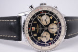 BREITLING 38mm NAVITIMER STAINLESS STEEL BLACK DIAL TROPICAL PATINA A30022 BOX & PAPERS