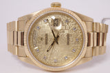 ROLEX YELLOW GOLD DAY-DATE JUBILEE DIAMOND DIAL BOX & PAPERS 18038