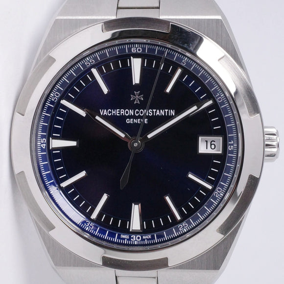 VACHERON CONSTANTIN STAINLESS STEEL OVERSEAS BLUE DIAL 4500V BOX & PAPERS