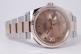 ROLEX 2019 DATEJUST TWO TONE STEEL & ROSE GOLD, PINK ROMAN DIAMOND 6,9 DIAL 126231