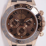 ROLEX ROSE GOLD DAYTONA OYSTER FLEX CHOCOLATE ARABIC NUMERAL DIAL 116515LN