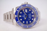 ROLEX WHITE GOLD SUBMARINER BLUE SMURF MINT BOX & PAPERS 116619