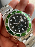 ROLEX 2007 GREEN SUBMARINER KERMIT UNPOLISHED WITH STICKERS 16610LV BOX & PAPERS