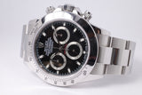 ROLEX DAYTONA STAINLESS STEEL BLACK DIAL 116520 UNPOLISHED BOX & PAPERS