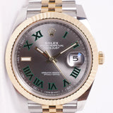 ROLEX DATEJUST 41 TWO TONE JUBILEE WIMBLEDON DIAL MINT BOX & PAPERS 126333