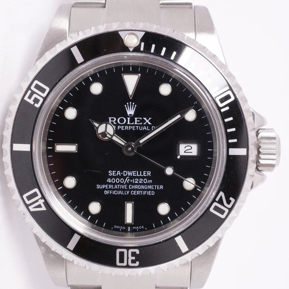 ROLEX 2008 SEA DWELLER 16600 M SERIAL, NO HOLE CASE, BOX & PAPERS