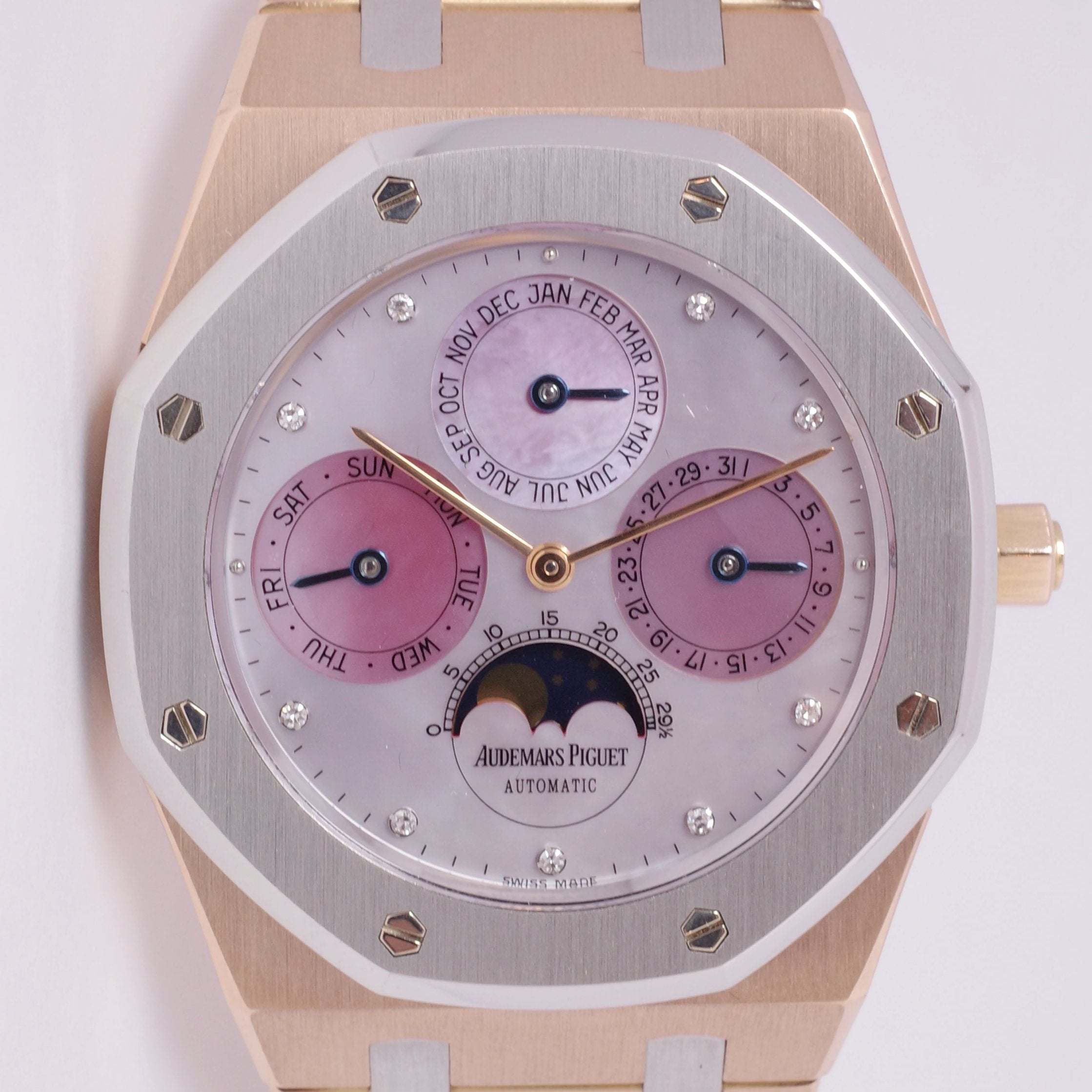 AUDEMARS PIGUET ROSE GOLD PLATINUM ROYAL OAK QUANTIEME PERPETUAL