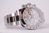 ROLEX STAINLESS STEEL DAYTONA COSMOGRAPH RARE WHITE APH DIAL MINT COMPLETE SET BOX PAPERS 116520