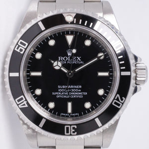 ROLEX 2007 NON DATE SUBMARINER 4 LINER 14060M WITH SERIAL REHAUT BOX & PAPERS $10,500