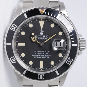 ROLEX 1982-1983 SUBMARINER DATE STAINLESS STEEL MATTE DIAL 16800 WATCH ONLY $12,000