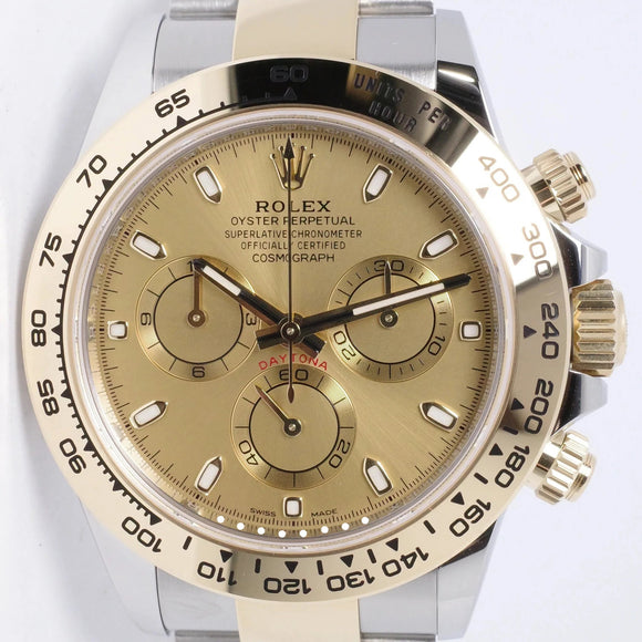 ROLEX NEW 2023 TWO TONE DAYTONA CHAMPAGNE DIAL 116503 BOX & PAPERS