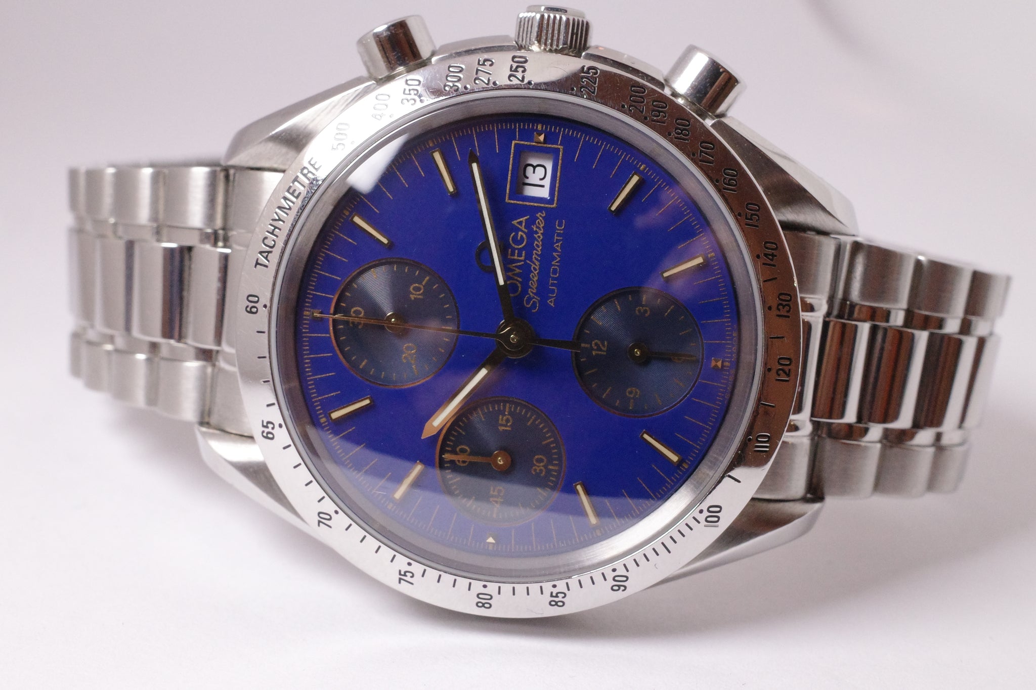 Omega speedmaster reduced blue dial hotsell