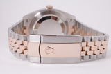 ROLEX BRAND NEW DATEJUST 41 TWO TONE ROSE GOLD & STAINLESS CHOCOLATE DIAMOND DIAL JUBILEE BRACELET