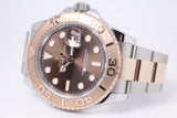 ROLEX 2019 TWO TONE EVEROSE & STEEL YACHTMASTER CHOCOLATE BROWN DIAL 126621 BOX & PAPERS