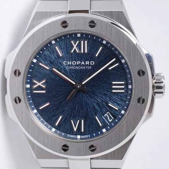 CHOPARD ALPINE EAGLE 41 STAINLESS STEEL BLUE DIAL 298600-3001 BOX & PAPERS $11,250