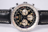 BREITLING 38mm NAVITIMER STAINLESS STEEL BLACK DIAL TROPICAL PATINA A30022 BOX & PAPERS