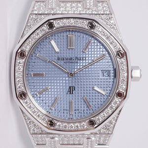 AUDEMARS PIGUET NEW WHITE GOLD ROYAL OAK JUMBO ULTRA THIN  BOX & PAPERS 15202BC.ZZ.1241BC.02