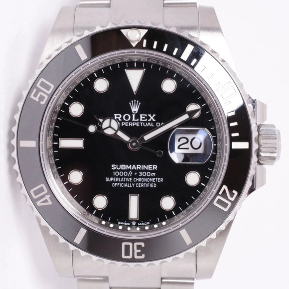 ROLEX 2020 41mm SUBMARINER DATE CERAMIC STAINLESS STEEL 126610 BOX & PAPERS $12,500