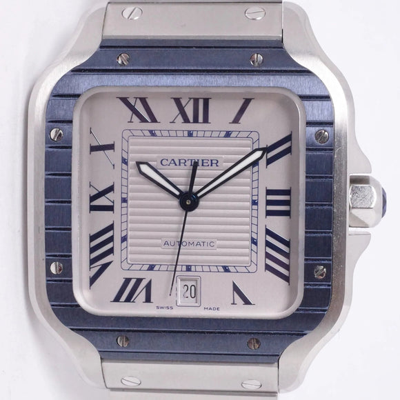 CARTIER 2022 SANTOS LARGE WSSA0047 STAINLESS STEEL AUTOMATIC BOX & PAPERS