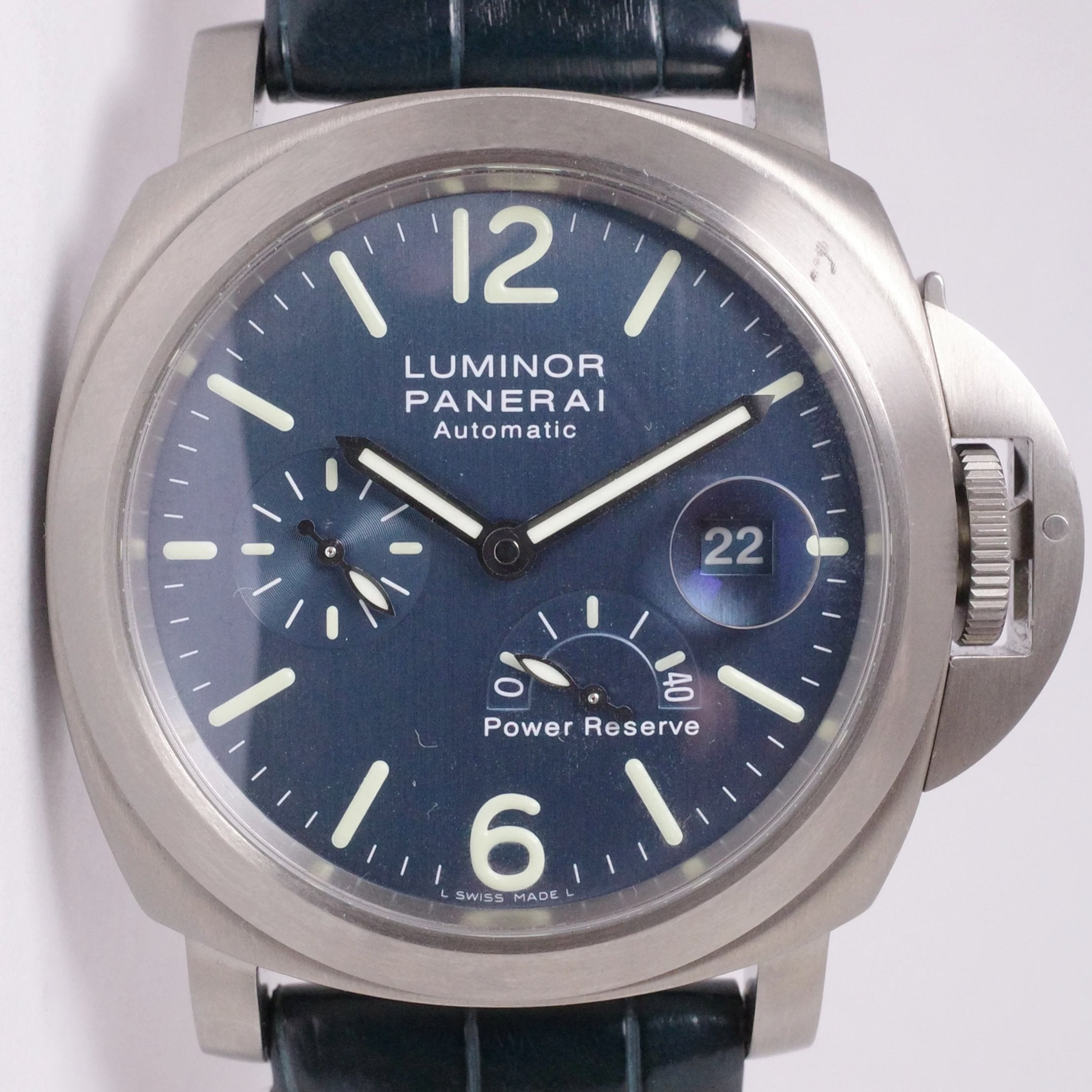 PANERAI TITANIUM LUMINOR MARINA POWER RESERVE AUTOMATIC SLATE BLUE