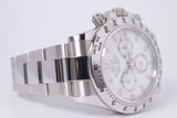 ROLEX STAINLESS STEEL DAYTONA COSMOGRAPH RARE WHITE APH DIAL MINT COMPLETE SET 116520 BOX PAPERS