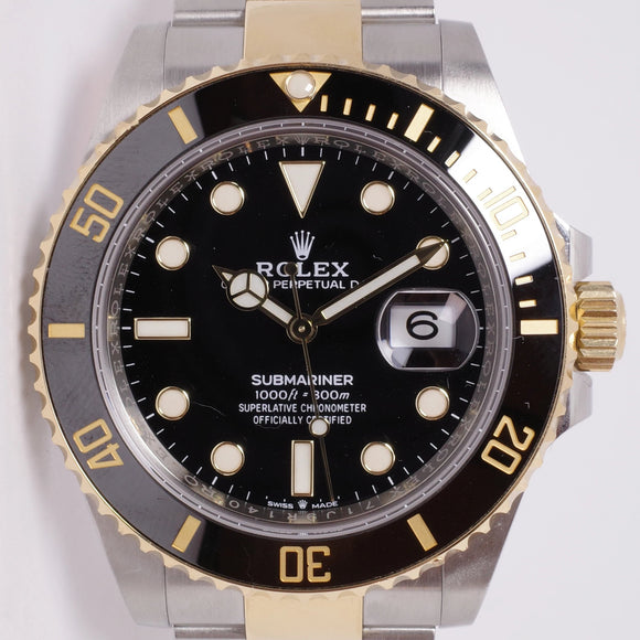 ROLEX SUBMARINER TWO TONE YELLOW GOLD & STAINLESS STEEL CERAMIC BEZEL 116613