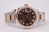 ROLEX NEW TWO TONE ROSE GOLD 31mm DATEJUST CHOCOLATE DIAMOND DIAL 278241
