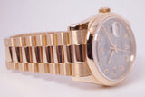 ROLEX ROSE GOLD DAY-DATE PRESIDENT METEORITE DIAMOND DIAL MINT SET COMPLETE BOX & PAPERS 118205