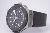 HUBLOT BIG BANG STAINLESS STEEL , CERAMIC BEZEL, CARBON FIBER DIAL BOX & PAPERS