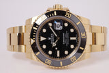 ROLEX NEW YELLOW GOLD SUBMARINER BLACK BOX & PAPERS 116618