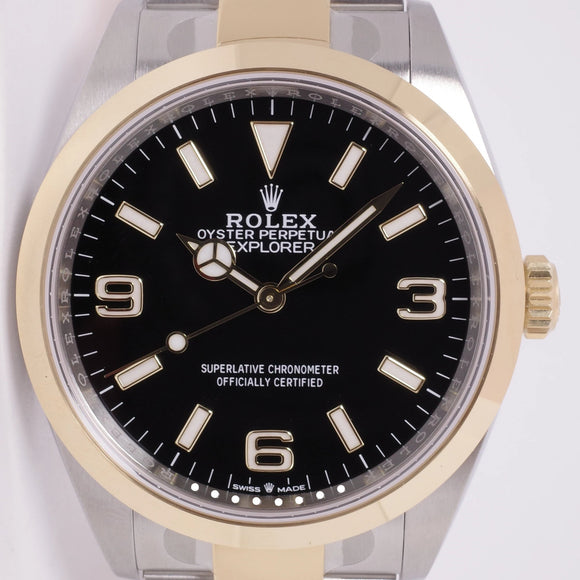 ROLEX NEW 2021 TWO TONE 36mm EXPLORER I BOX & PAPERS 124273