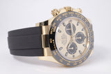 ROLEX 2022 YELLOW GOLD DAYTONA CHAMPAGNE DIAL OYSTER FLEX MINT 116518 BOX & PAPERS