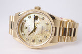 ROLEX YELLOW GOLD DAY-DATE PRESIDENT RARE YELLOW / CHAMPAGNE  MOTHER OF PEARL JUBILEE DIAMOND DIAL 118238 BOX & PAPERS $38,500