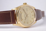 ROLEX VINTAGE YELLOW GOLD DAY-DATE CHAMPAGNE DIAL 1803 WIDE BOY $8,500