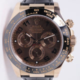 ROLEX ROSE GOLD DAYTONA CHOCOLATE ARABIC NUMERAL DIAL 116515LN  BOX & PAPERS