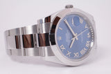 ROLEX 2021 UNWORN DATEJUST 41 BLUE ROMAN DIAL STAINLESS STEEL BOX & PAPERS 126300