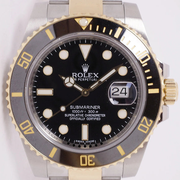 ROLEX TWO TONE SUBMARINER BLACK BOX & PAPERS 116613
