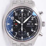 IWC PILOT CHRONOGRAPH BLACK DIAL AUTOMATIC STAINLESS STEEL IW371704 BOX & PAPERS$3,875