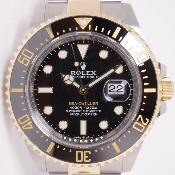 ROLEX 2021 43mm SEA-DWELLER TWO TONE BOX & PAPERS 126603 $14,975