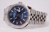ROLEX 2022 DATEJUST BLUE FLUTED MOTIF JUBILEE 126234 BOX & PAPERS $10,500