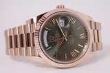 ROLEX 2022 NEW EVEROSE DAY-DATE 40 OLIVE GREEN DIAL 228235 BOX & PAPERS